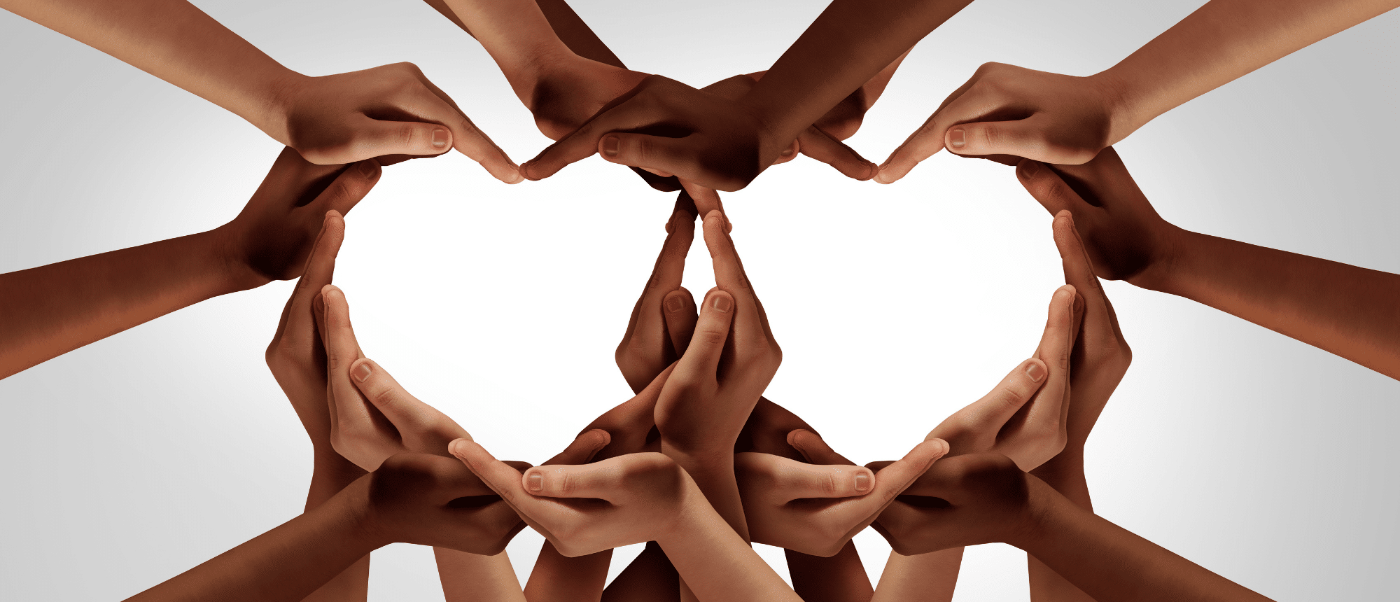 Two Hearts made by many hands coming together