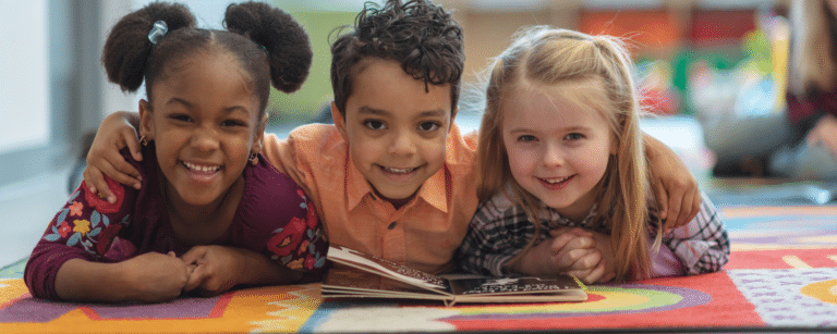 3 children reading