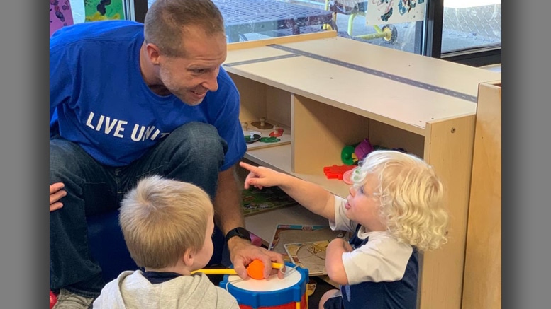 Muncie Power Products employee Ben Gillum volunteered at United Day Care Center as part of Heart of Indiana United Way's 2022 Day of Action